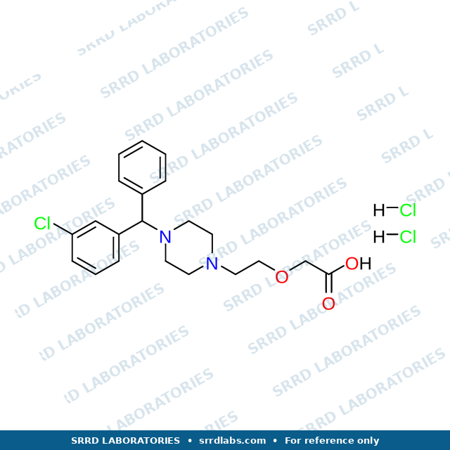 Chemical structure of 3-Chloro Cetirizine Dihydrochloride (USP) — SRRD Laboratories