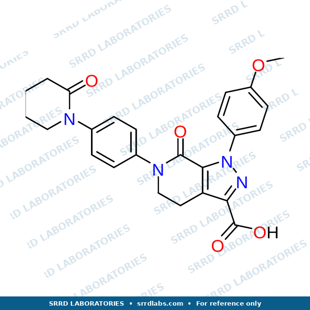 Chemical structure of Apixaban Carboxylic Acid Impurity — SRRD Laboratories