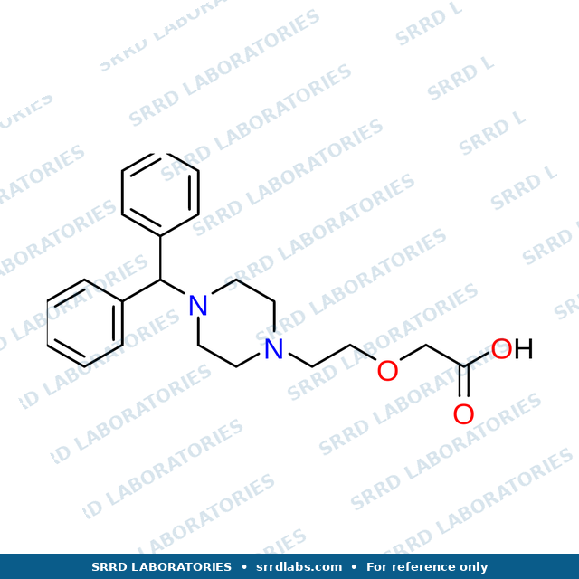 Chemical structure of Deschloro Cetirizine — SRRD Laboratories